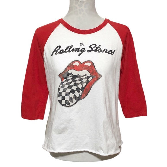 the Rolling Stones Tops - The Rolling Stones Fitted Baseball Band Tee